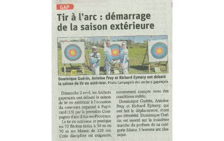 Démarrage de la saison extérieure pour les Archers Gapençais