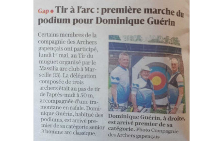 Première marche du podium pour Dominique Guérin